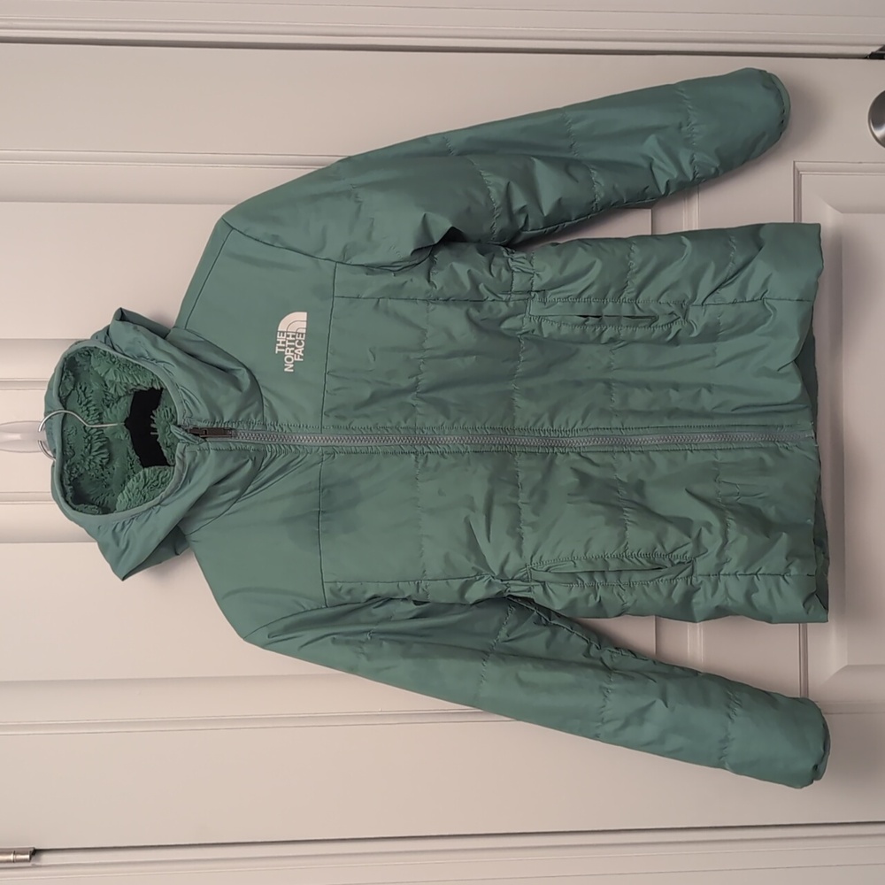 The North Face Mint Green Insulated Reversable Jacket Teen
